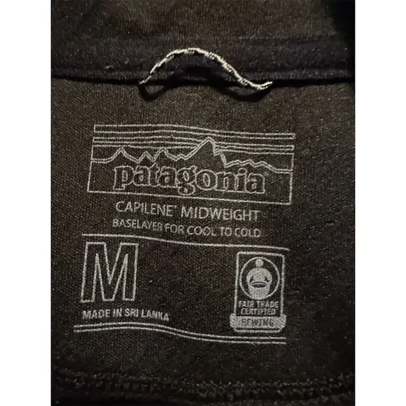 Patagonia Unisex Black Midweight Baselayer Top M Long Sleeve Pullover - Picture 6 of 9